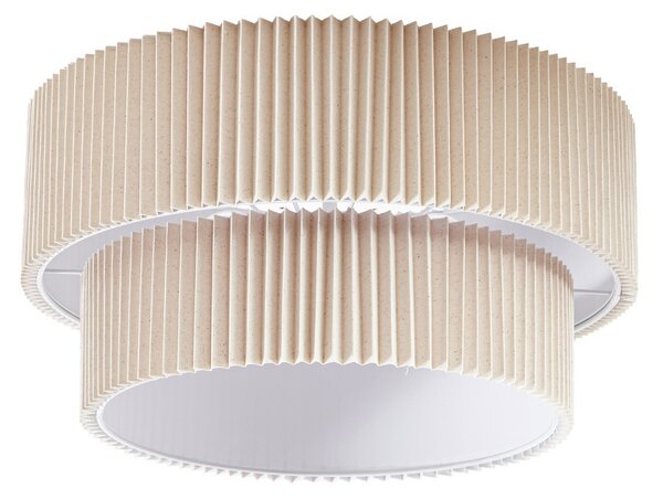 Plafoniera Lindby, Tazia, dimmerabile, Beige, Soggiorno, Tessuto / Tessile