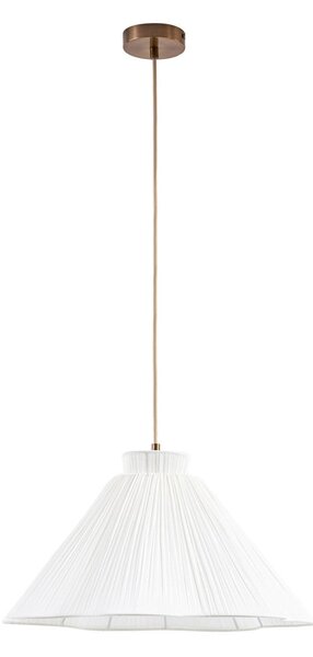 Lampada a sospensione Lucande, Lisbeth, dimmerabile, Bianco, Soggiorno, Tessuto / Tessile, Campagna / rustico