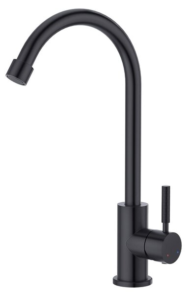 Miscelatore da cucina monocomando, girevole a 360°, colore nero