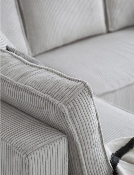 Divano letto angolare in velluto a coste bianco Brave Dave - Miuform