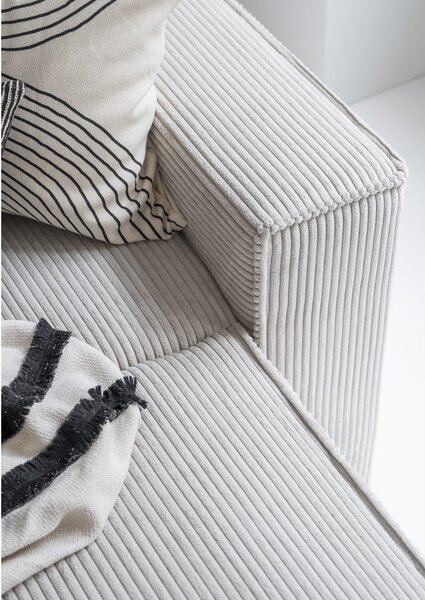 Divano letto angolare in velluto a coste bianco Brave Dave - Miuform
