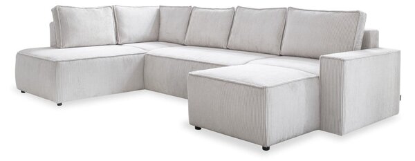 Divano letto angolare in velluto a coste bianco Brave Dave - Miuform