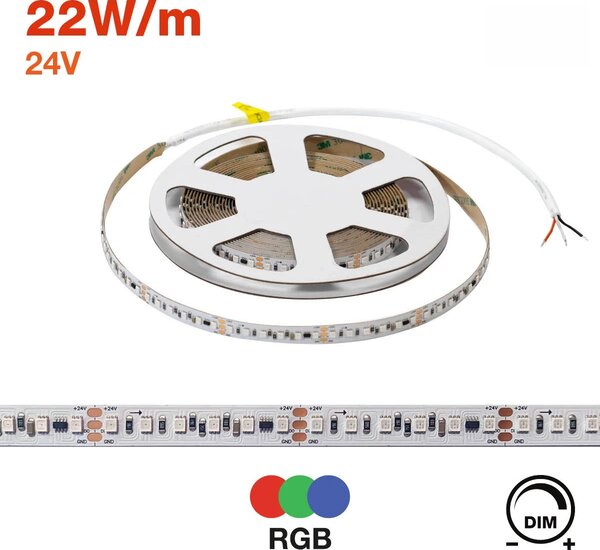 Striscia LED Digitale RGB 24V 22W/m RUNNING Professionale IP20 - 5 metri