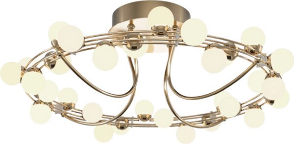 Maytoni plafoniera oro Ø60cm Tessara LED 55W, luce riscaldante, rotonda, IP20