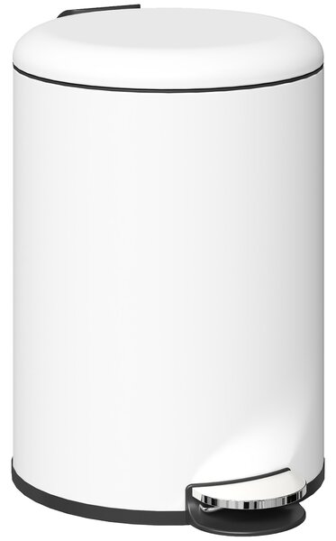 HOMCOM Bidone Immondizia a Pedale da 20L con Coperchio a Chiusura Morbida, in Metallo e PP, 36x30x44.5 cm, Crema