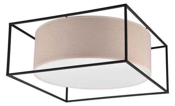 Trio Lighting Plafoniera Ross con paralume in tessuto, 50 x 50 cm