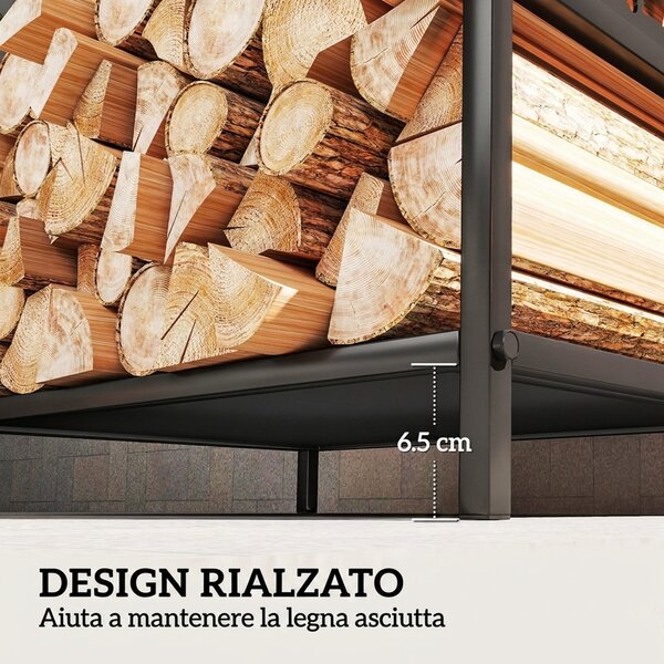 Outsunny Portalegna per interni in Metallo, 42,5 x 33,5 x 43 cm, Nero | Aosom Italy