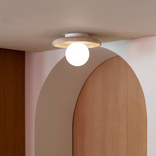 IT´S ABOUT ROMI Plafoniera soffitto Tivoli, dimmerabile, Bianco / Opale, Soggiorno / Sala da pranzo, Pietra, Plafoniera