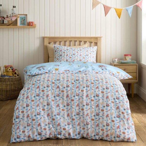 Set copripiumino e federa da bambini blu in cotone per culla 120x150 cm Pirates – Belle & Boo