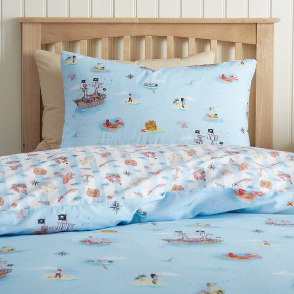 Set copripiumino e federa da bambini blu in cotone per culla 120x150 cm Pirates – Belle & Boo