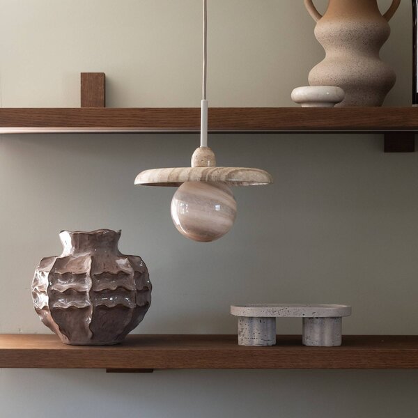 IT´S ABOUT ROMI Lampada a sospensione Tivoli, dimmerabile, Crema / Ambra, Soggiorno / Sala da pranzo, Pietra, Moderno, Lampada a sospensione