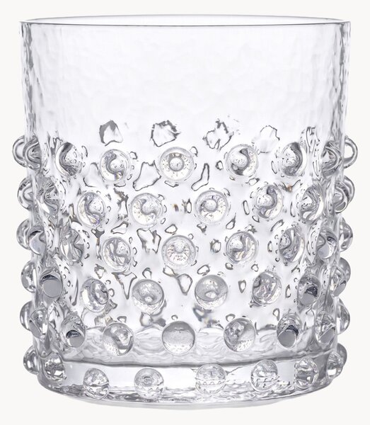 Set di 2 bicchieri in vetro soffiato Hobnail