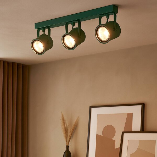 Faretto da soffitto Canico, a 3 luci, verde Canico Argon, Verde, Soggiorno / Sala da pranzo, Metallo, Moderno, Faretto alogeno