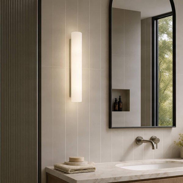 Applique da parete Victoire Lucande, Bianco / Opale, Bagno, Vetro, Moderno, Applique