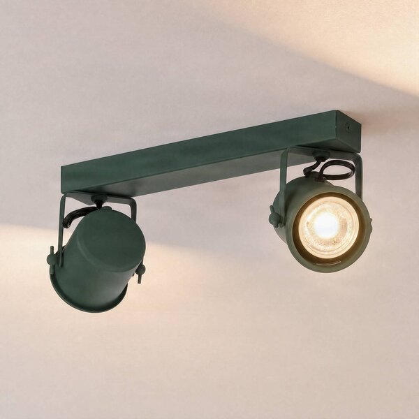 Faretto da soffitto Canico, a due luci, verde Canico Argon, Verde, Soggiorno / Sala da pranzo, Metallo, Moderno, Faretto alogeno