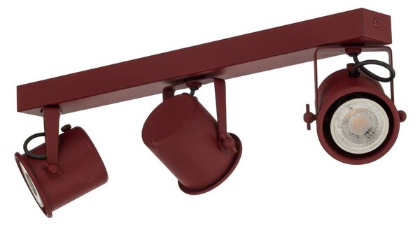 Faretto da soffitto Canico, a 3 luci, rosso Canico Argon, Rosso, Soggiorno / Sala da pranzo, Metallo, Moderno, Faretto alogeno