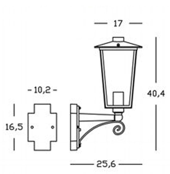 Applique Lato Alto Contemporanea Ribot Alluminio Bianco E Oro 1 Luce E27