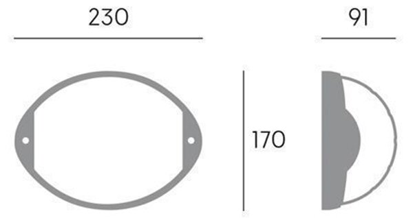 Applique Aperta Contemporanea Coco Alluminio Grafite 1 Luce Led 7W 4000K
