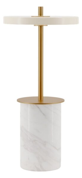 Lampada da tavolo dimmerabile a LED in marmo crema con paralume in metallo (altezza 25,5 cm) Asteria Move Mini - UMAGE