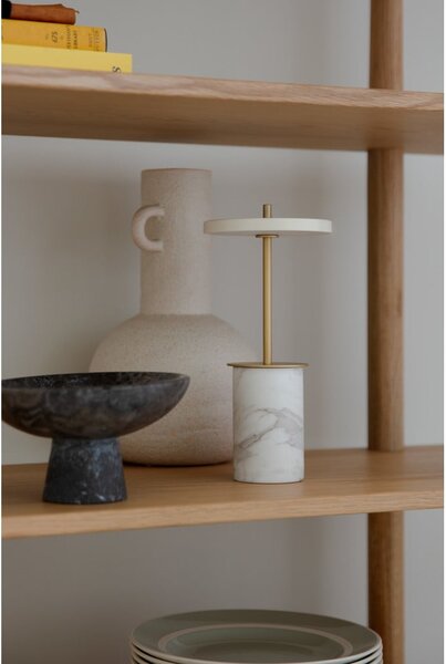 Lampada da tavolo dimmerabile a LED in marmo crema con paralume in metallo (altezza 25,5 cm) Asteria Move Mini - UMAGE