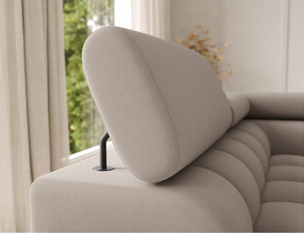 Divano angolare marrone chiaro allungabile (con penisola a sinistra/a U) con rivestimento in velluto Feraria – ELTAP