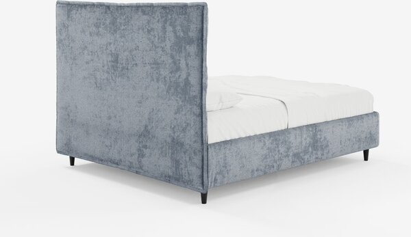 AURO letto imbottito con vano contenitore e testiera capitonné alta in