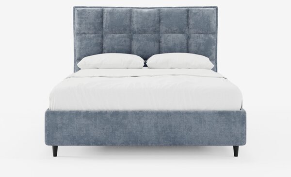 AURO letto imbottito con vano contenitore e testiera capitonné alta in