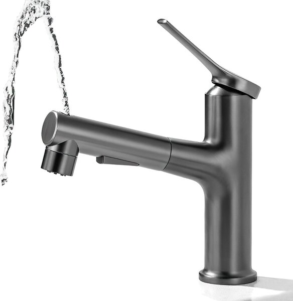 Miscelatore da lavabo estraibile con controllo duale