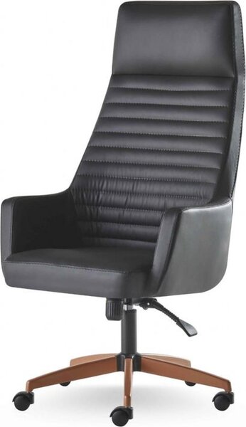 Sedia da ufficio nera moderna con rotelle sedia girevole arredo ufficio pelle acciaio inox