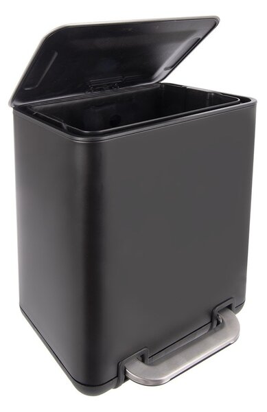 Cestino per la spazzatura nero in acciaio inox con pedale 20 l Black – Orion