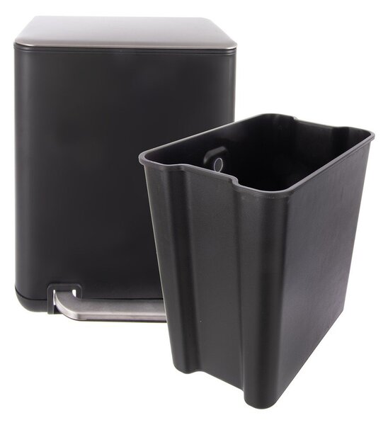 Cestino per la spazzatura nero in acciaio inox con pedale 20 l Black – Orion