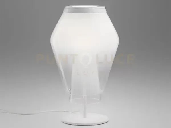 Anisette lampada da tavolo bianco sfumato bianco opaco 1 luce attac