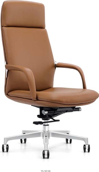 Poltrona in ecopelle nera con struttura in acciaio inox moderna ed elegante