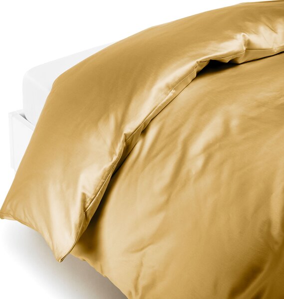 Sacco Copripiumino In Raso Di Cotone Raso Matrimoniale Caleffi Tinta Unita Gold Caleffi