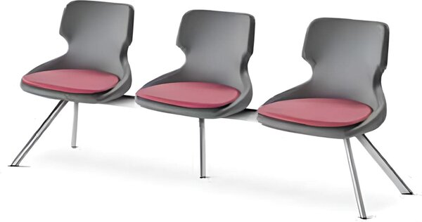 Mobili da ufficio Sedie da ufficio Studio Nero Bordeaux a 3 posti Moderno
