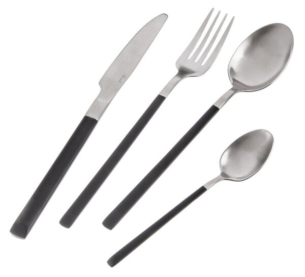 Posate nere/argentate in acciaio inox 24 pz Skandi – Orion