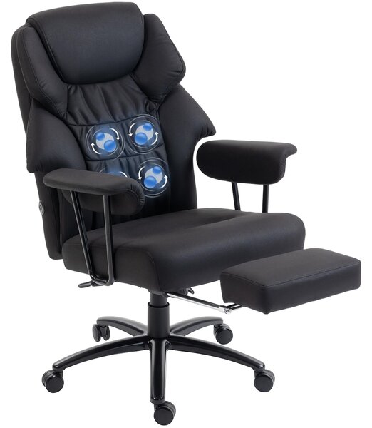 Poltrona massaggiante modellabile HOMCOM 3D, poggiapiedi, schienale alto, nera