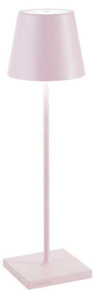 Zafferano Lampada a led da tavolo Poldina Pro Rosa ricaricabile e dimmerabile con batteria fino a 12 ore. Da uso esterno IP65