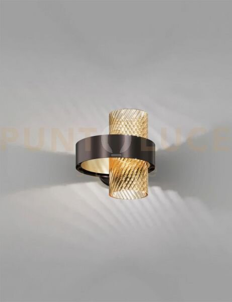 Armonia applique a parete 25 ambra rigadin nickel nero satinato_oro