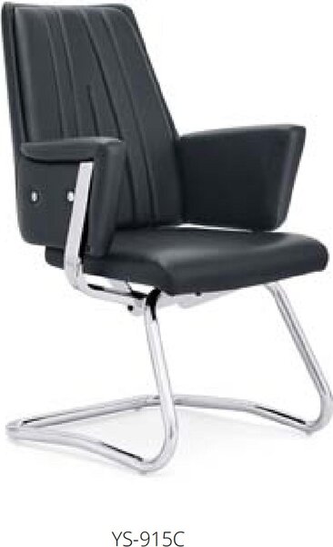 Sedia da ufficio in Pelle finta nera, moderna ed elegante, confortevole