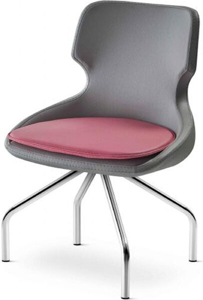 Sedia girevole Sedia da ufficio Corridoio Foyer Hallway Pelle nera Acciaio inox Ufficio moderno