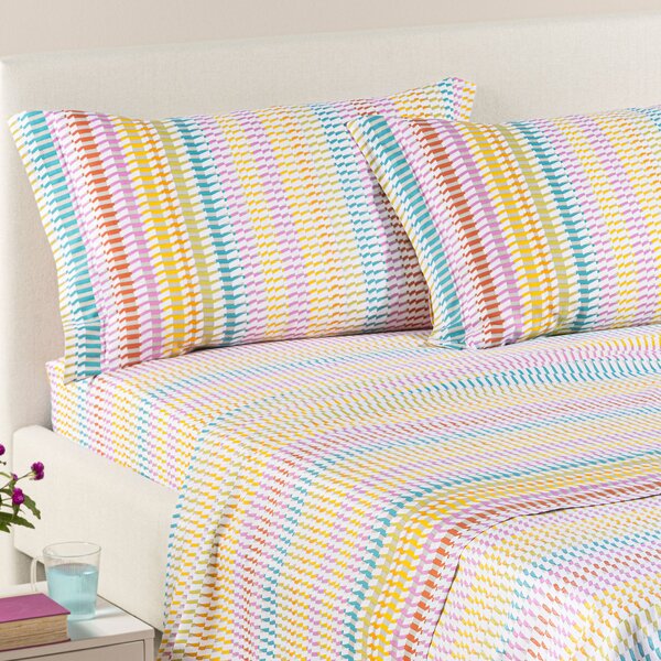 Completo Lenzuola SINGOLO Astrid MULTICOLOR Cotone Caleffi