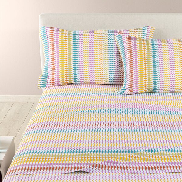 Completo Lenzuola SINGOLO Astrid MULTICOLOR Cotone Caleffi