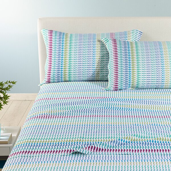 Completo Lenzuola SINGOLO Astrid AZZURRO Cotone Caleffi
