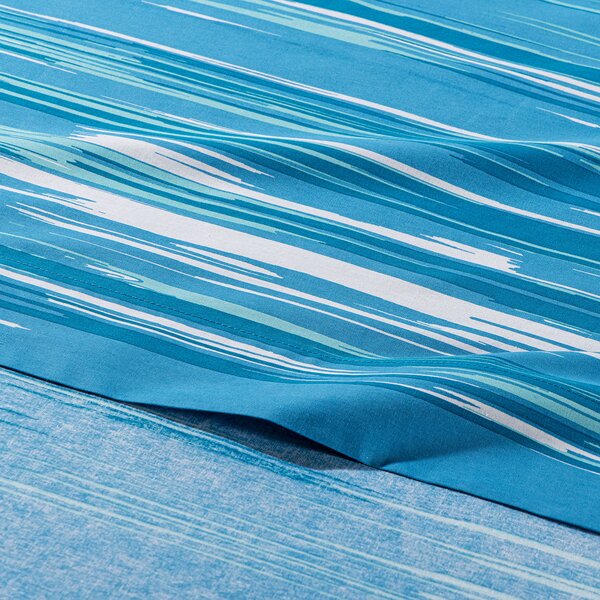 Completo Lenzuola SINGOLO Palm Spring BLU Cotone Caleffi