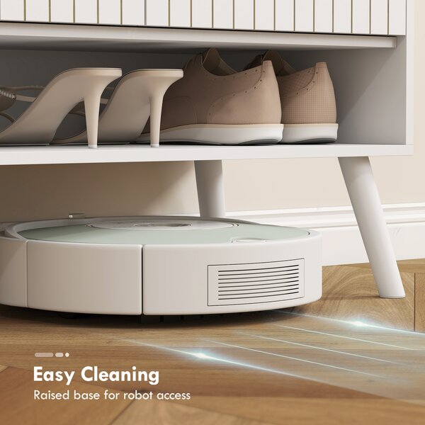 HOMCOM Scarpiera Ingresso con Ripiani Regolabili Compartimento Aperto per 15 Paia di Scarpe 75x35x97 cm Bianco | Aosom Italy