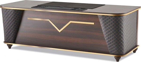 Scrivania completa Sedia da ufficio Credenza Marrone Nero Studio