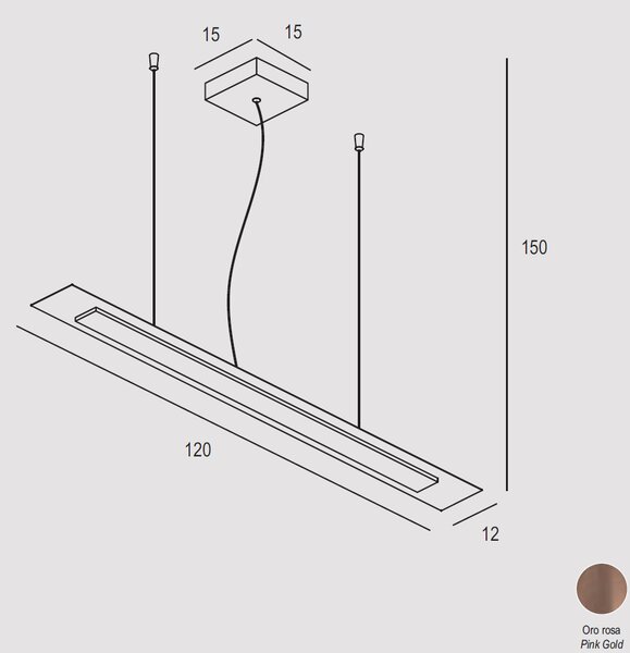 Plafoniera Contemporanea Pixel Metallo Oro Rosato Led 12-43W