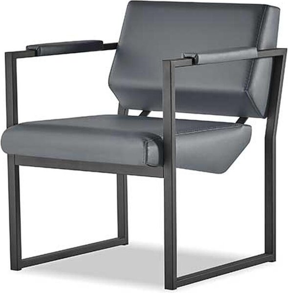 Set di sedie da ufficio poltrona nera poltrona moderna 1 posto in pelle acciaio inox