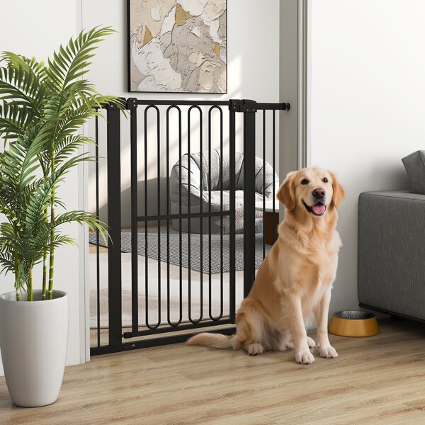PawHut Cancelletto per Cani, 76-104 cm, Nero | Aosom Italy
